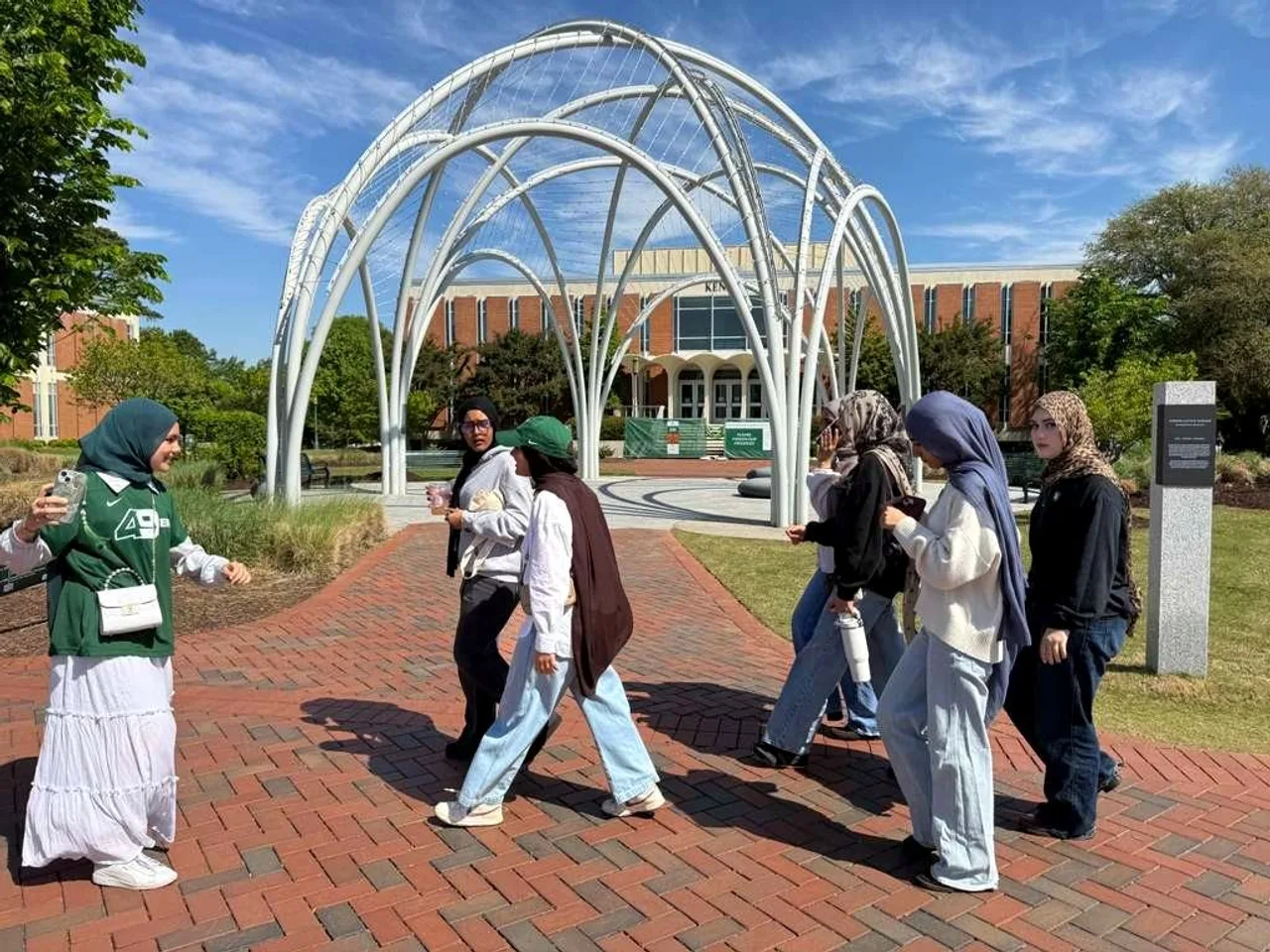 Students and teachers on an outdoor visit